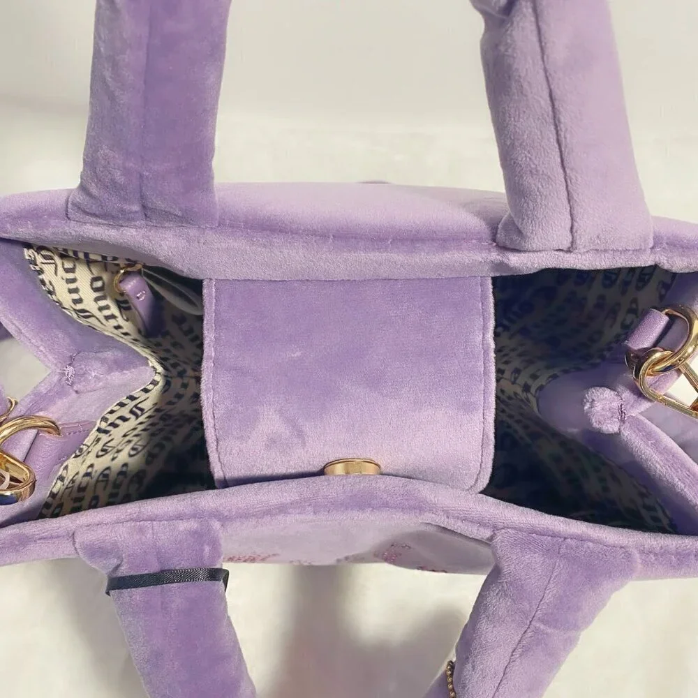 Juicy Couture Dusty Violet Big Spender Heart Charm Mini Tote Bag Satchel NWT